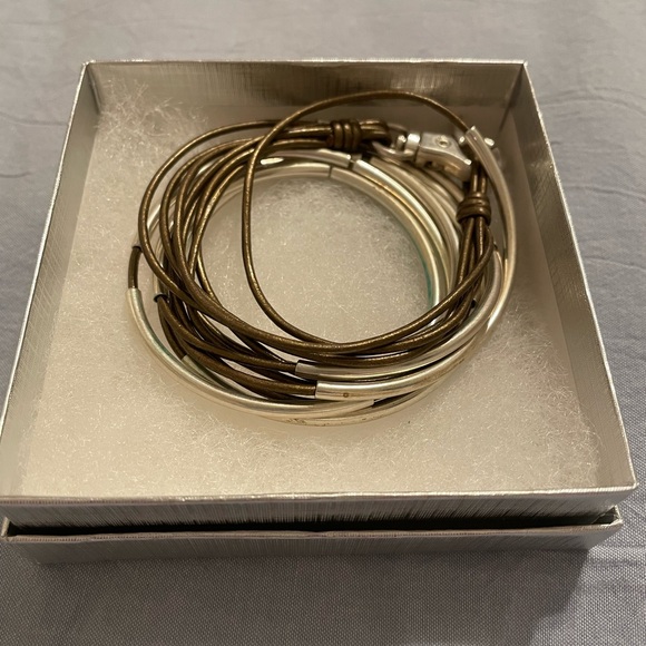 Chic Silver and Brown Women's Bracelet/Necklace - Picture 1 of 3